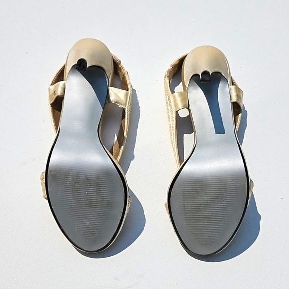 Matte Sparkly Gold Summer Heels - Picture 5 of 5